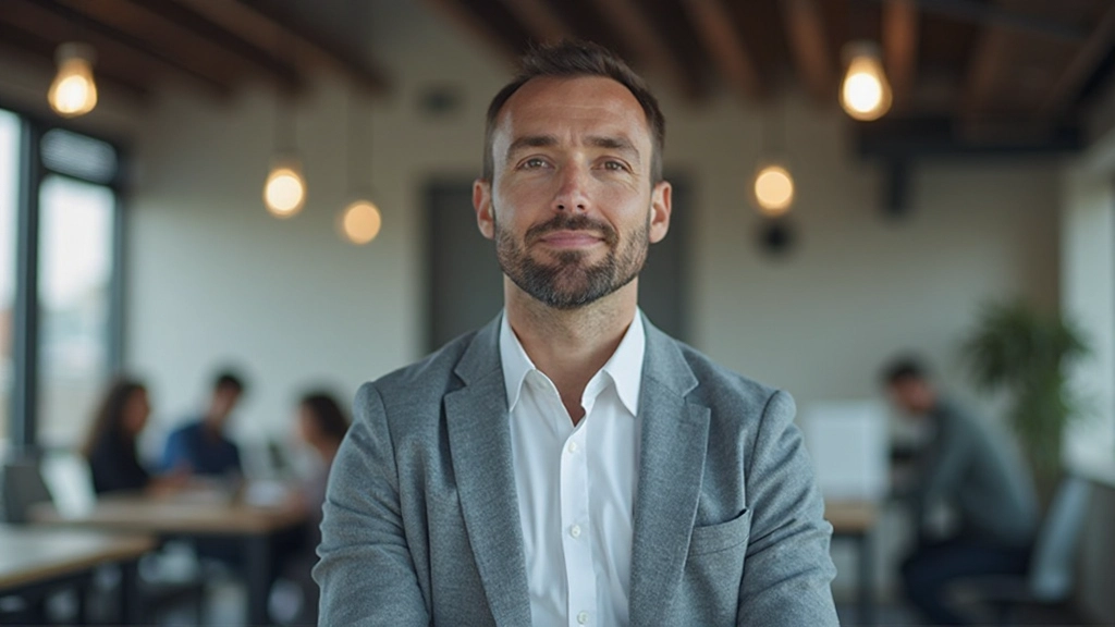 Man in professionele omgeving concentreert zich op observatie-oefening